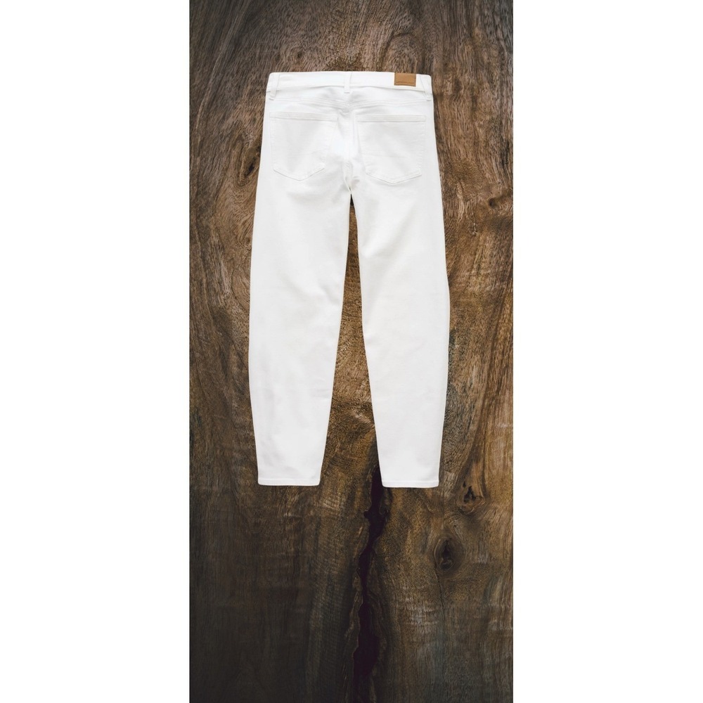 American Eagle Stretch Barrel Jeans White Mid High Rise Casual 16L - Picture 4 of 9